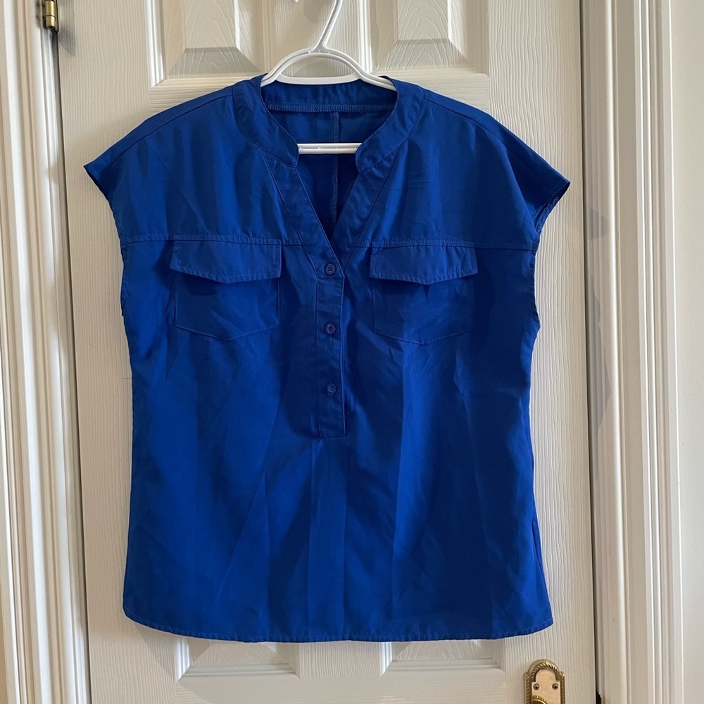 Blue blouse tank